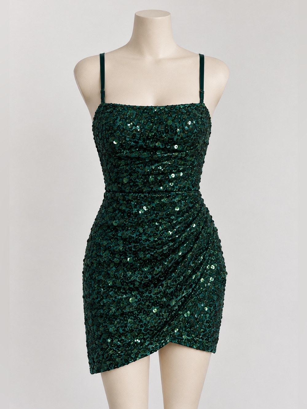 Crystal Sky Sequin Mini Dress — Green — NWT